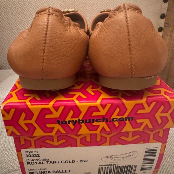 Tory Burch Tan Leather Ballet Melinda Flats - Picture 4 of 11